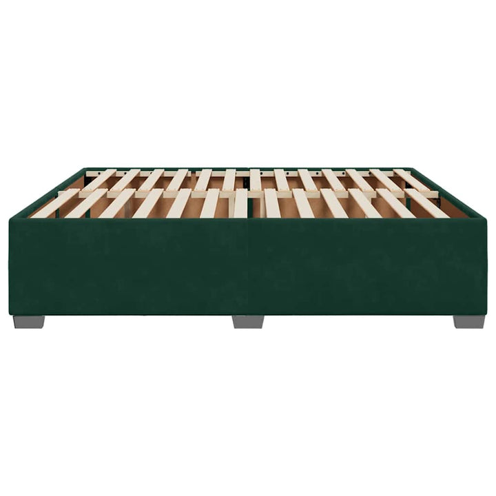 Sengeramme uden madras Mørkegrøn 200x200 cm Fløjl