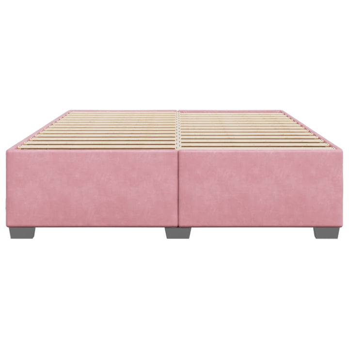 sengeramme 200x200 cm fløjl pink