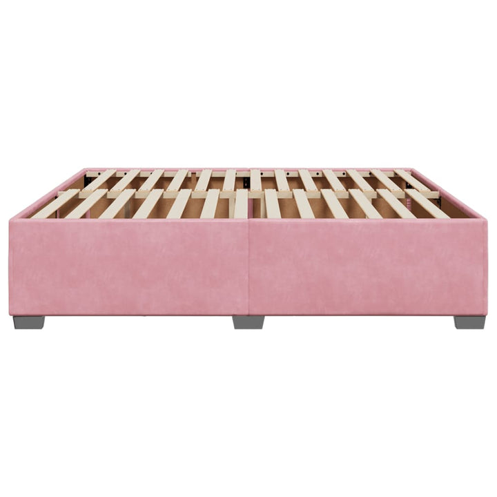 sengeramme 200x200 cm fløjl pink