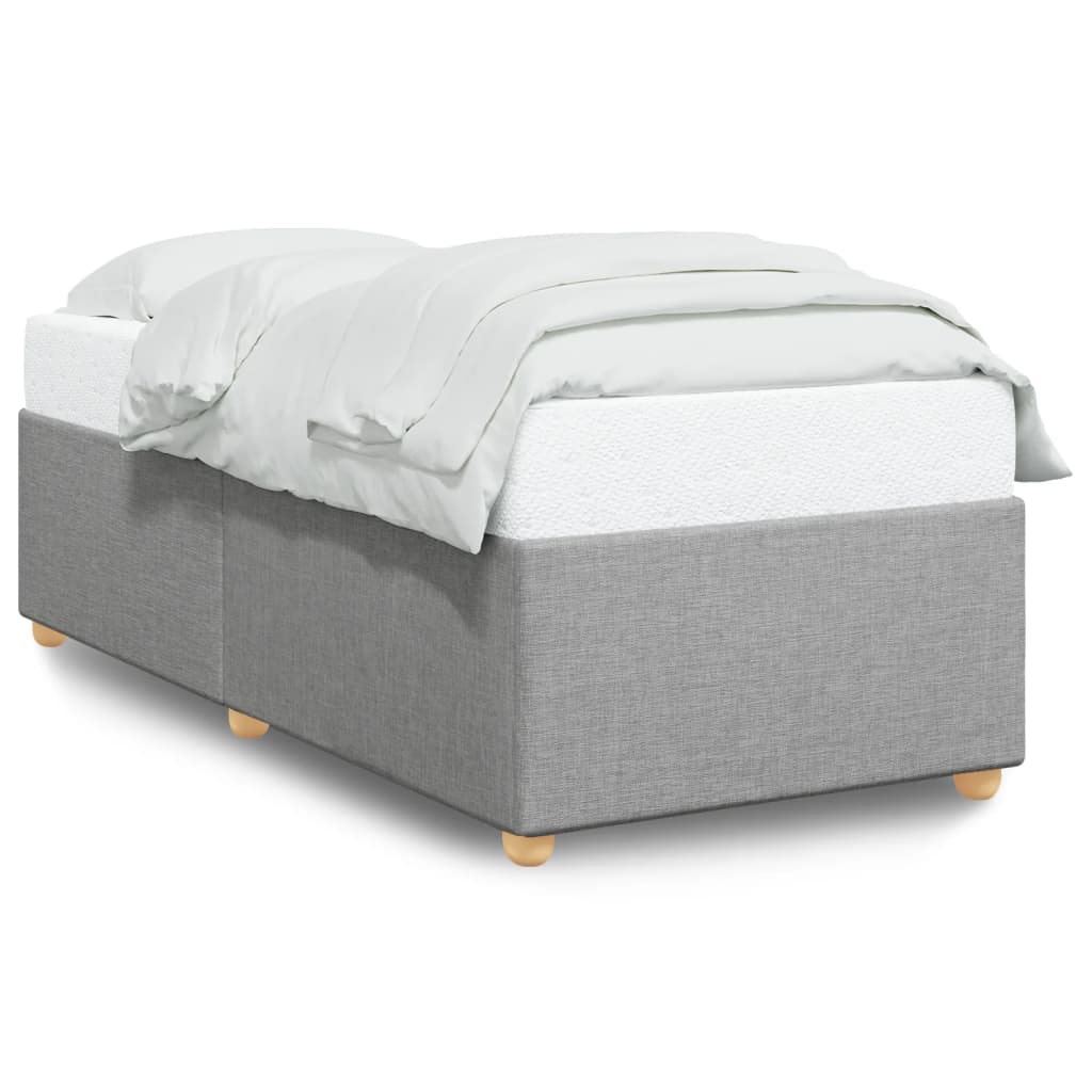 Sengeramme uden madras Lysegrå 90x190 cm Stof