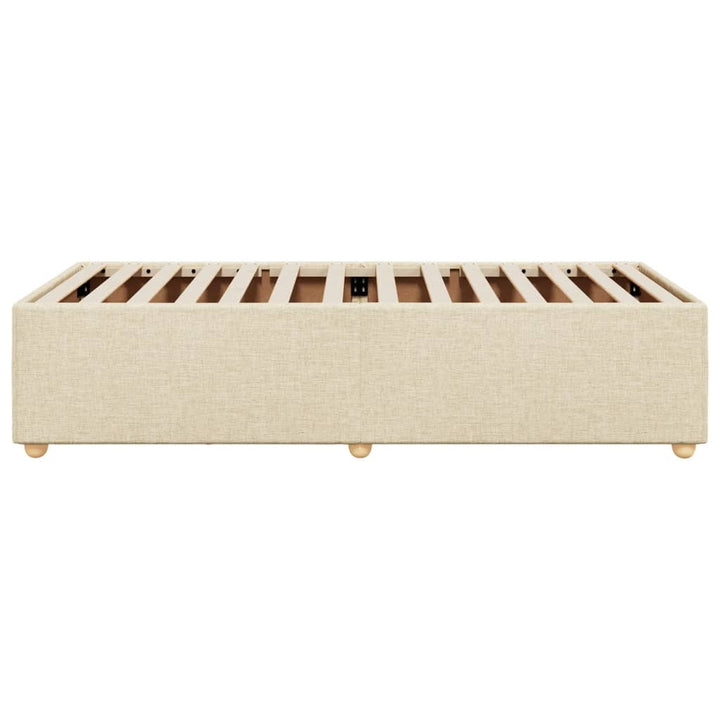 sengeramme uden madras 90x190 cm stof cremefarvet