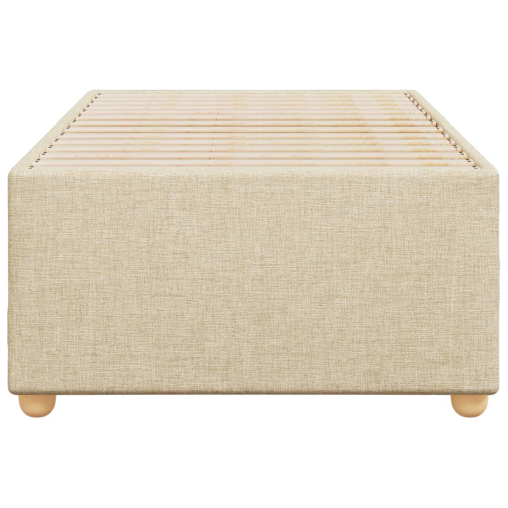 sengeramme uden madras 90x200 cm stof cremefarvet