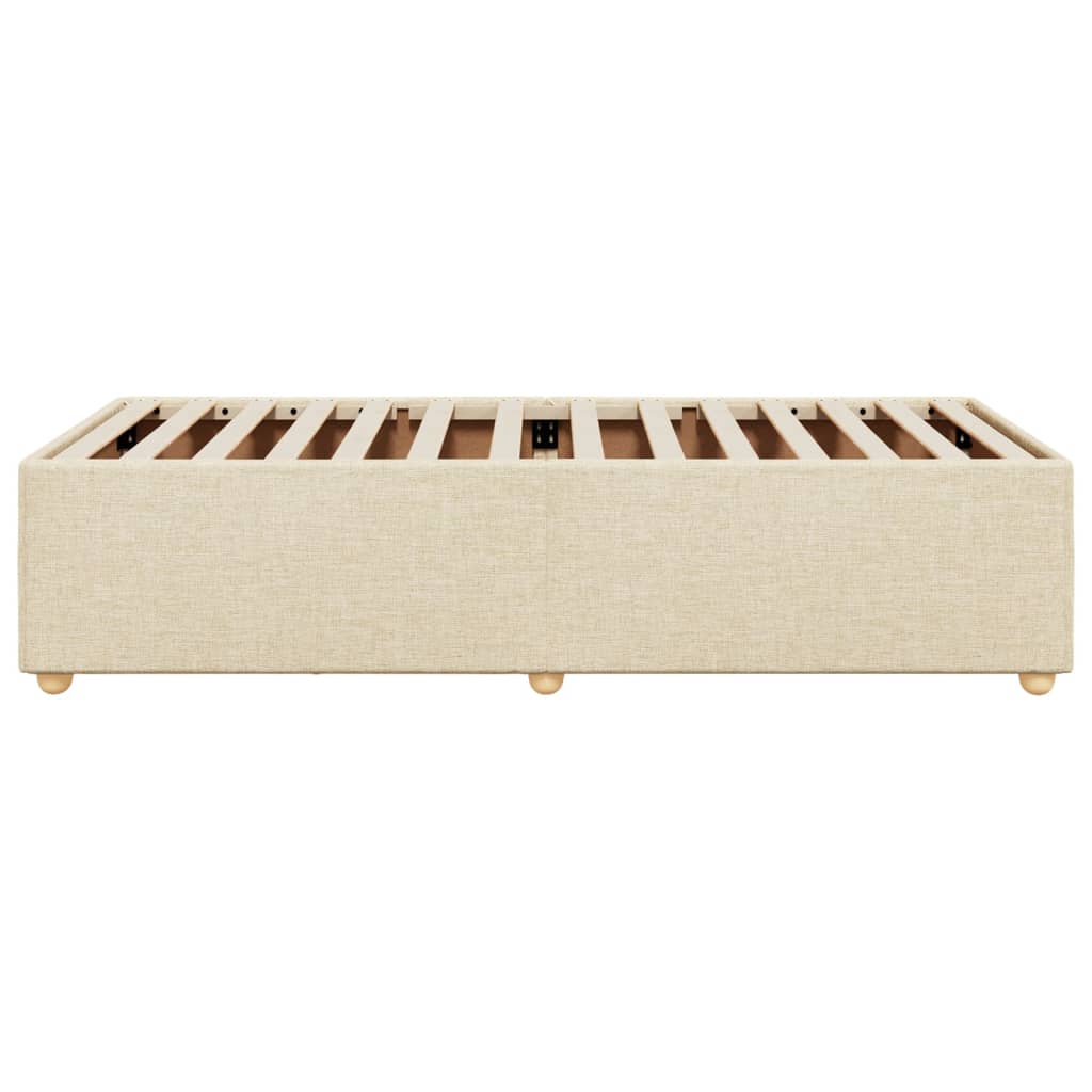 sengeramme uden madras 90x200 cm stof cremefarvet