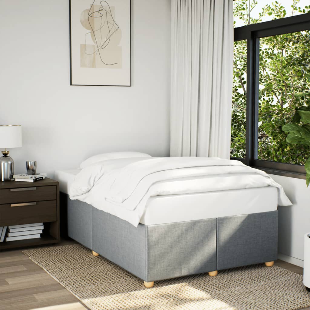 sengeramme uden madras 120x190 cm stof enkeltseng lysegrå