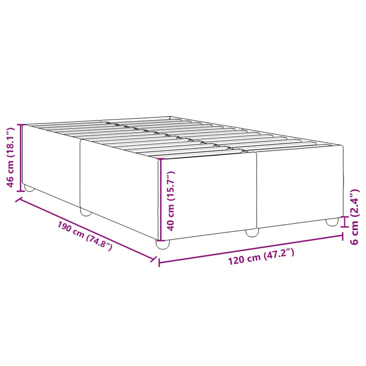 sengeramme uden madras 120x190 cm stof sort