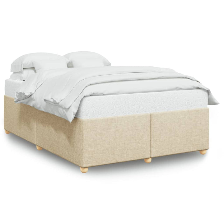 sengeramme uden madras 140x190 cm stof cremefarvet