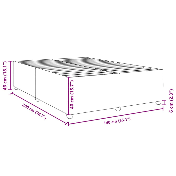 sengeramme uden madras 140x200 cm stof cremefarvet