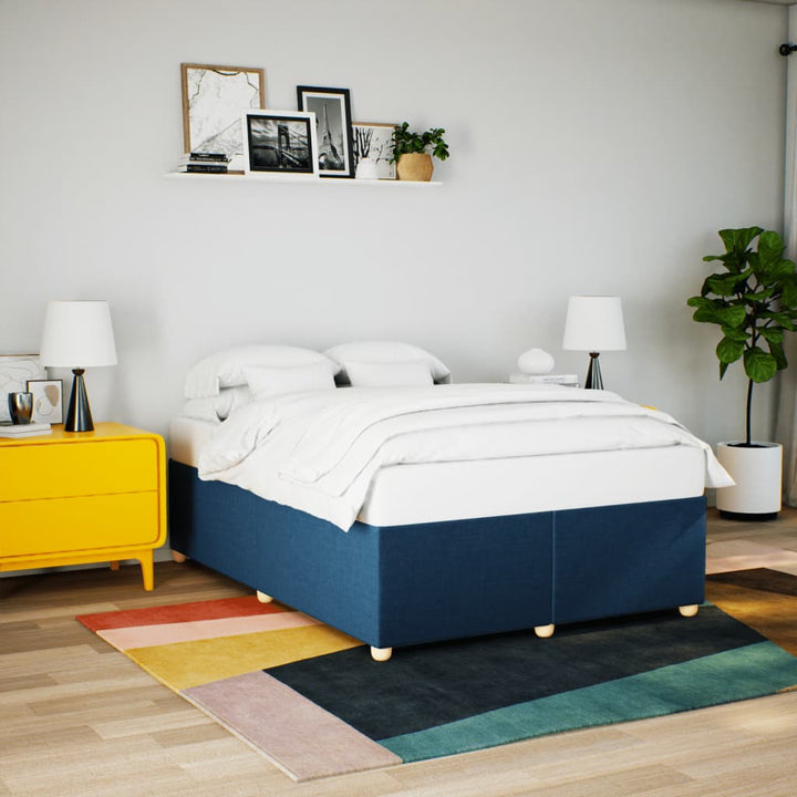 sengeramme uden madras 140x200 cm stof blå