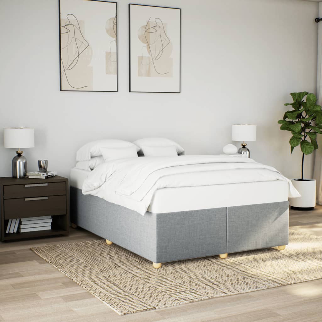 sengeramme uden madras 160x200 cm stof lysegrå