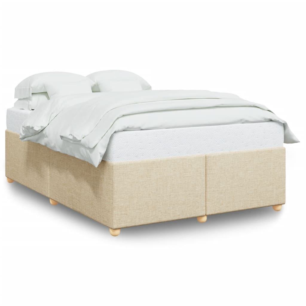sengeramme uden madras 160x200 cm stof cremefarvet