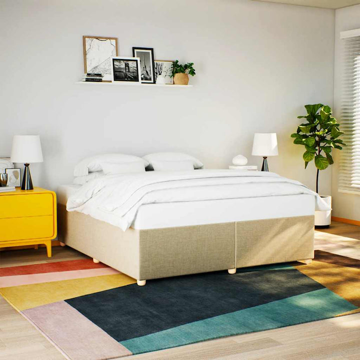 sengeramme uden madras 180x200 cm stof cremefarvet