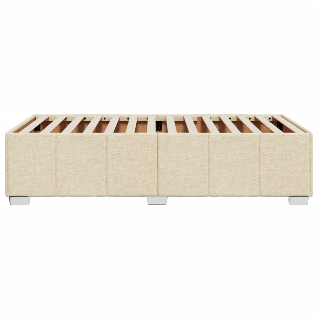 sengeramme uden madras 90x190 cm stof cremefarvet