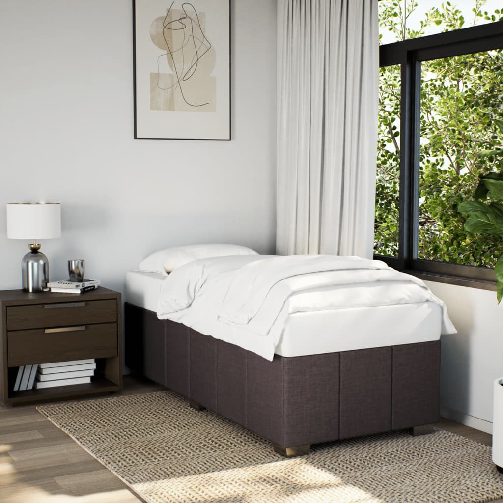 Sengeramme uden madras Mørkebrun 90x200 cm Stof