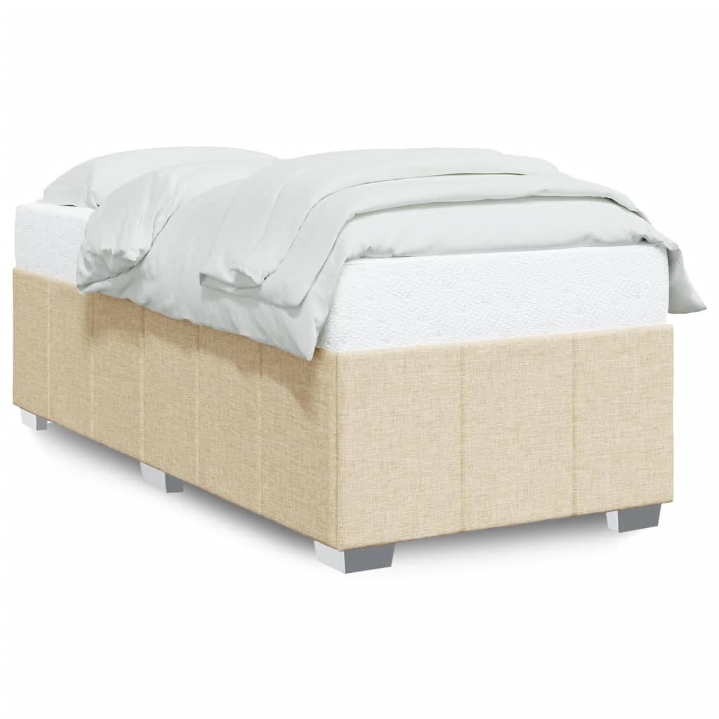 sengeramme uden madras 90x200 cm stof cremefarvet