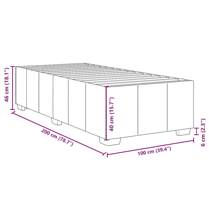 Sengeramme uden madras Sort 100x200 cm Stof