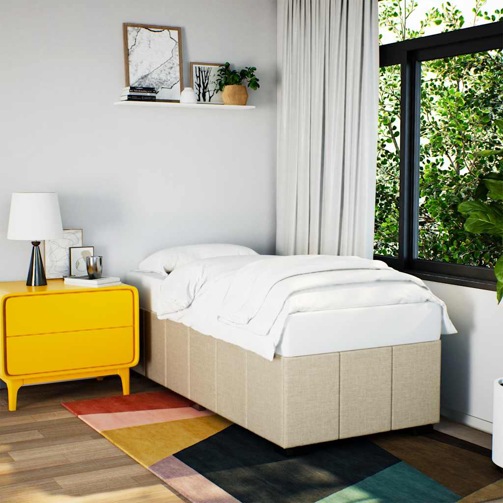 Sengeramme uden madras Creme 100x200 cm Stof