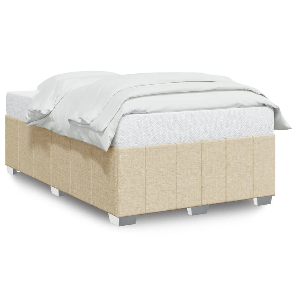 sengeramme uden madras 120x190 cm stof cremefarvet