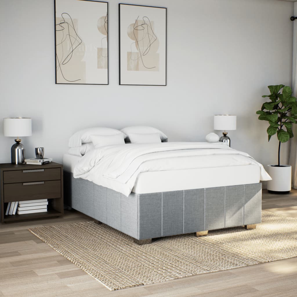 sengeramme uden madras 140x190 cm stof lysegrå
