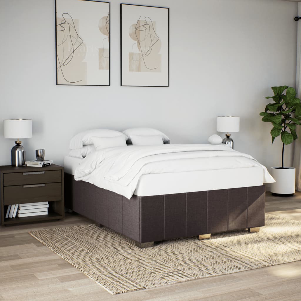 sengeramme uden madras 140x190 cm stof mørkebrun