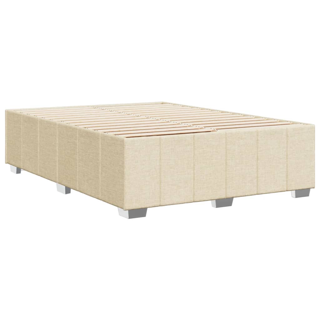 sengeramme uden madras 140x190 cm stof cremefarvet