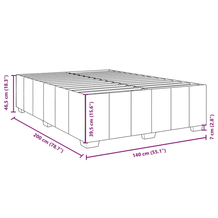 sengeramme uden madras 140x200 cm stof sort