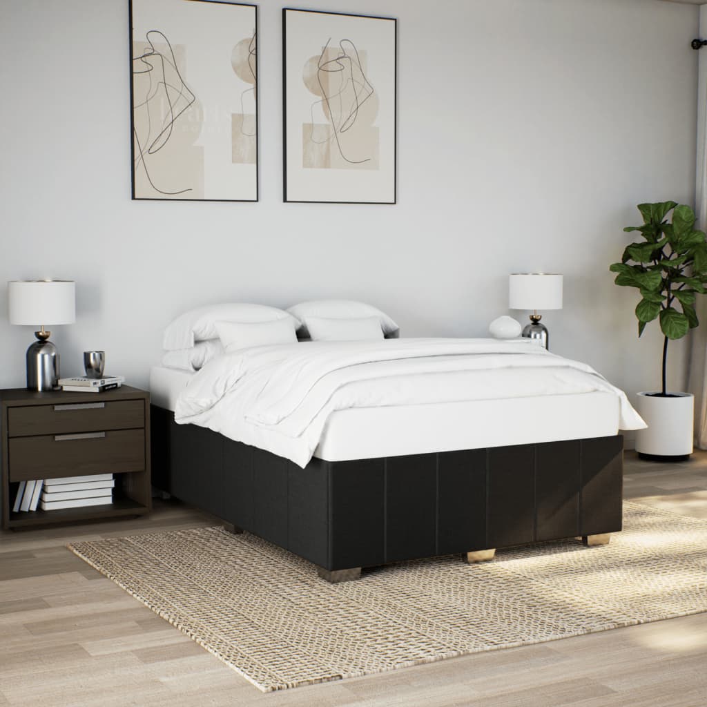 sengeramme uden madras 140x200 cm stof sort