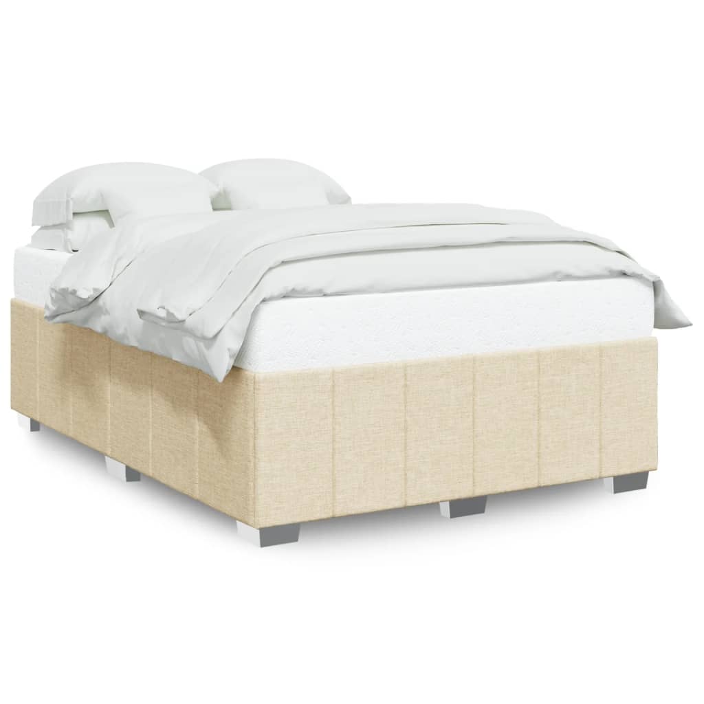 sengeramme uden madras 140x200 cm stof cremefarvet