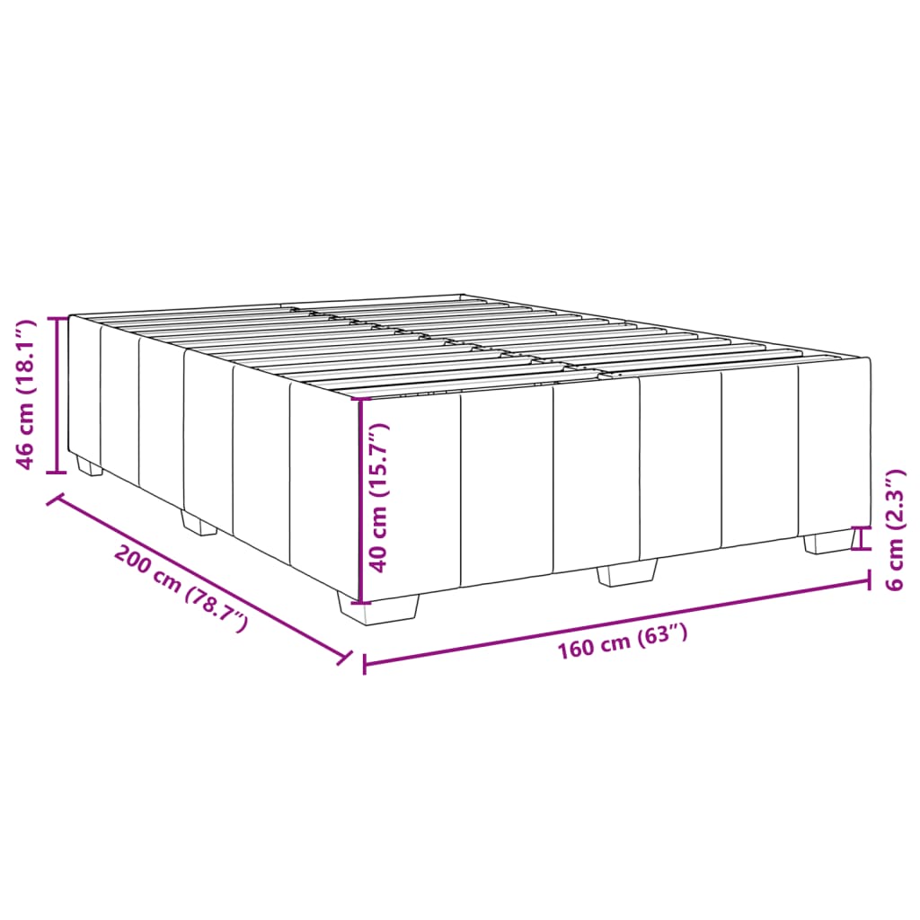 sengeramme uden madras 160x200 cm stof sort