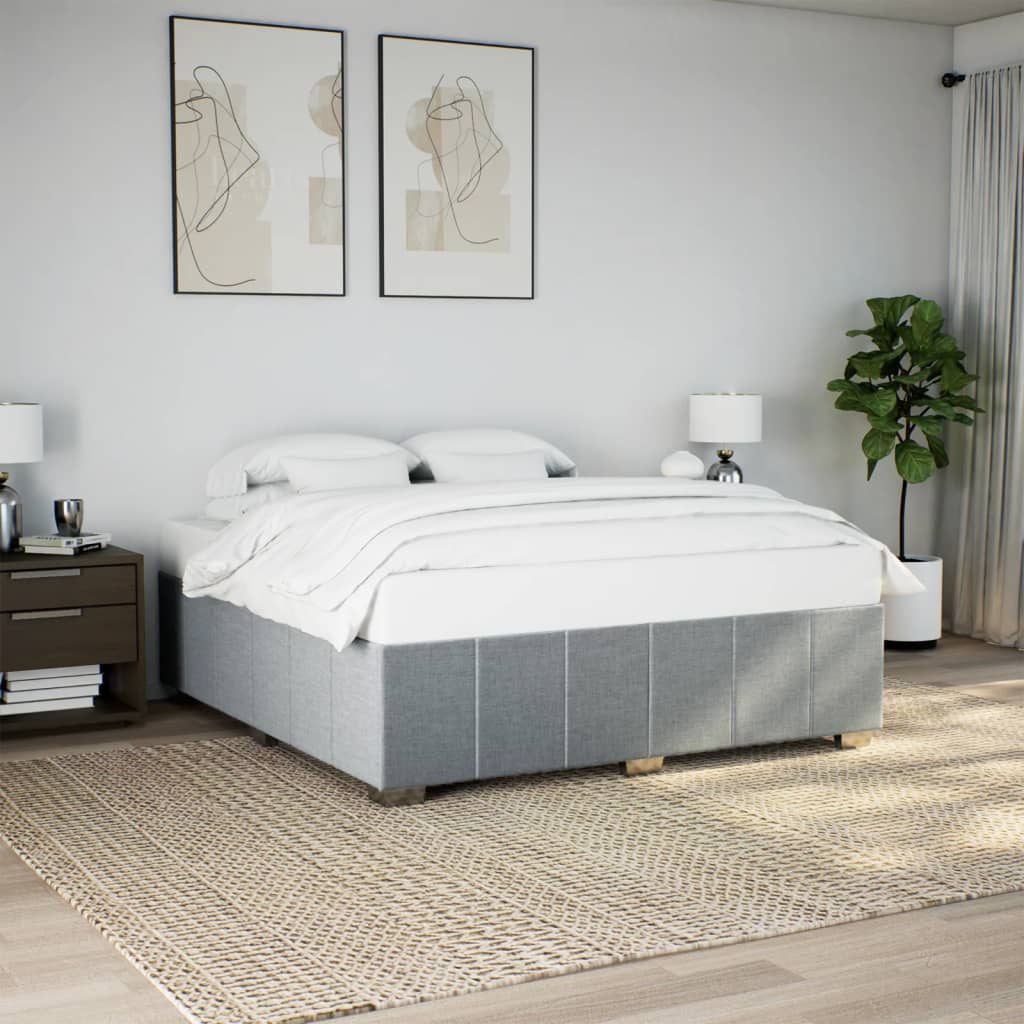 sengeramme uden madras 200x200 cm stof lysegrå