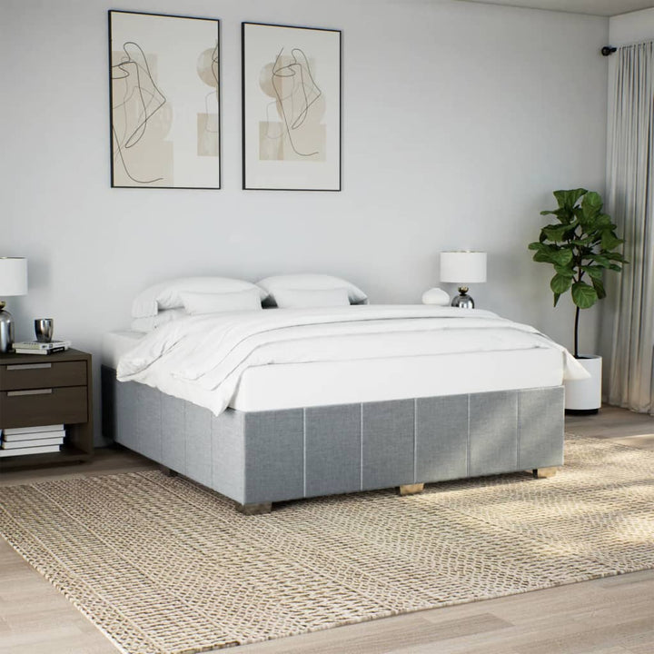 sengeramme uden madras 200x200 cm stof lysegrå
