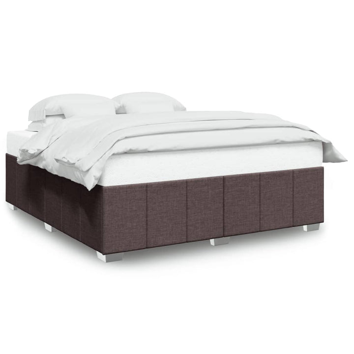 sengeramme uden madras 200x200 cm stof mørkebrun