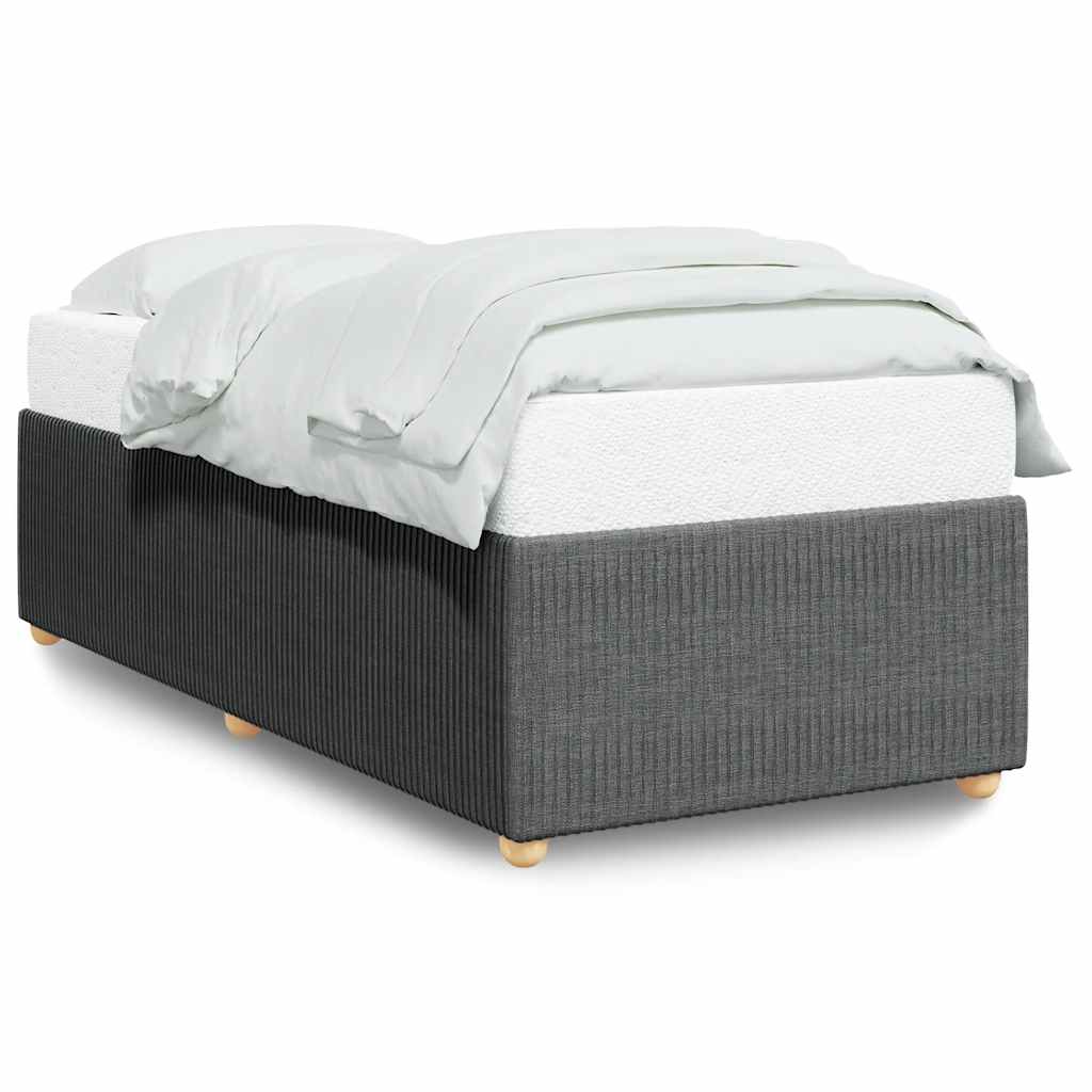 Sengeramme uden madras Mørkegrå 90x190 cm Stof