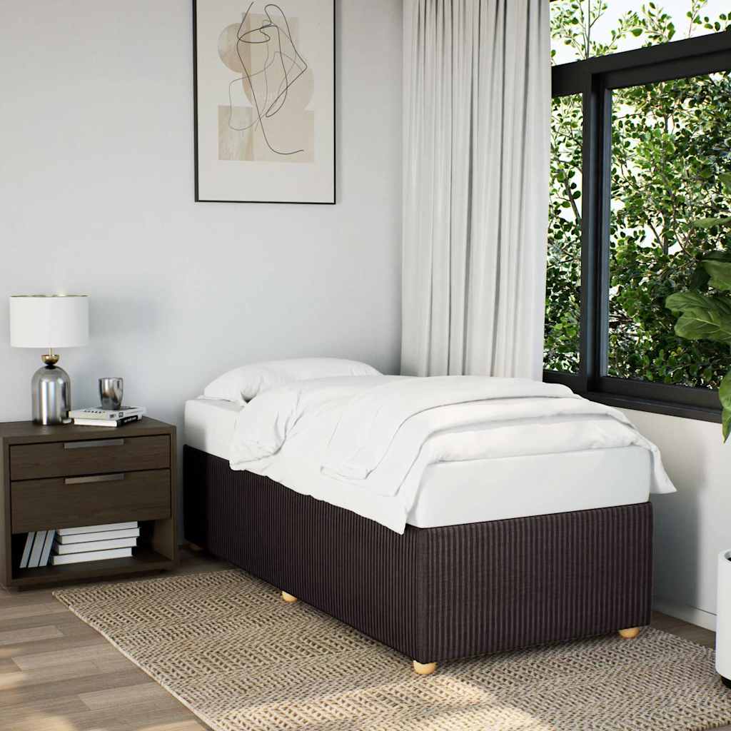 Sengeramme uden madras Mørkebrun 90x190 cm Stof