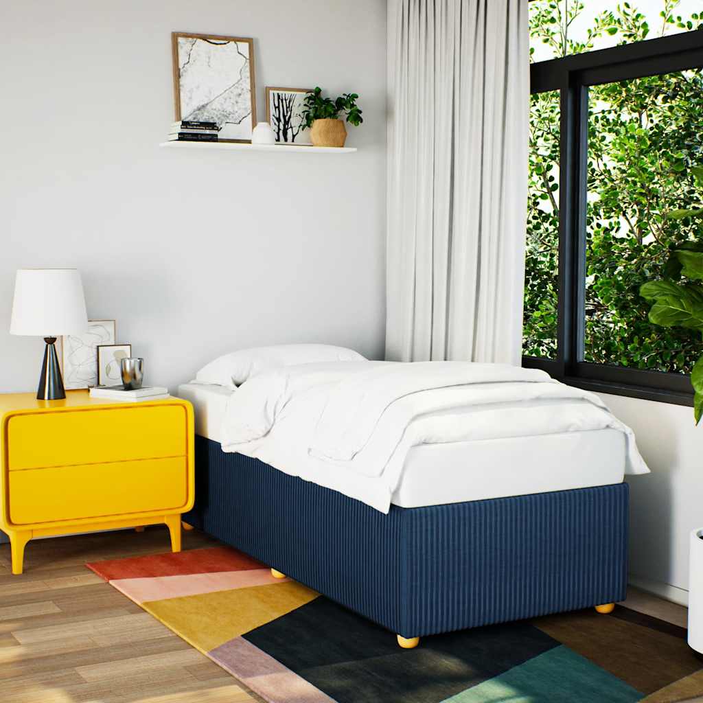 sengeramme uden madras 90x190 cm stof blå