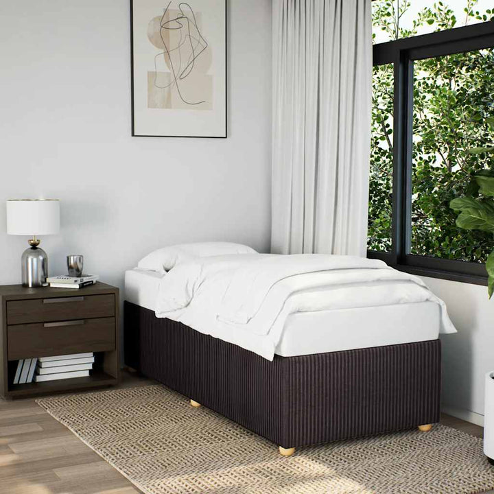 Sengeramme uden madras Mørkebrun 90x200 cm Stof