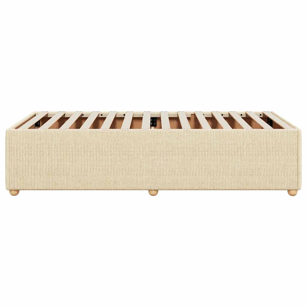 sengeramme uden madras 90x200 cm stof cremefarvet