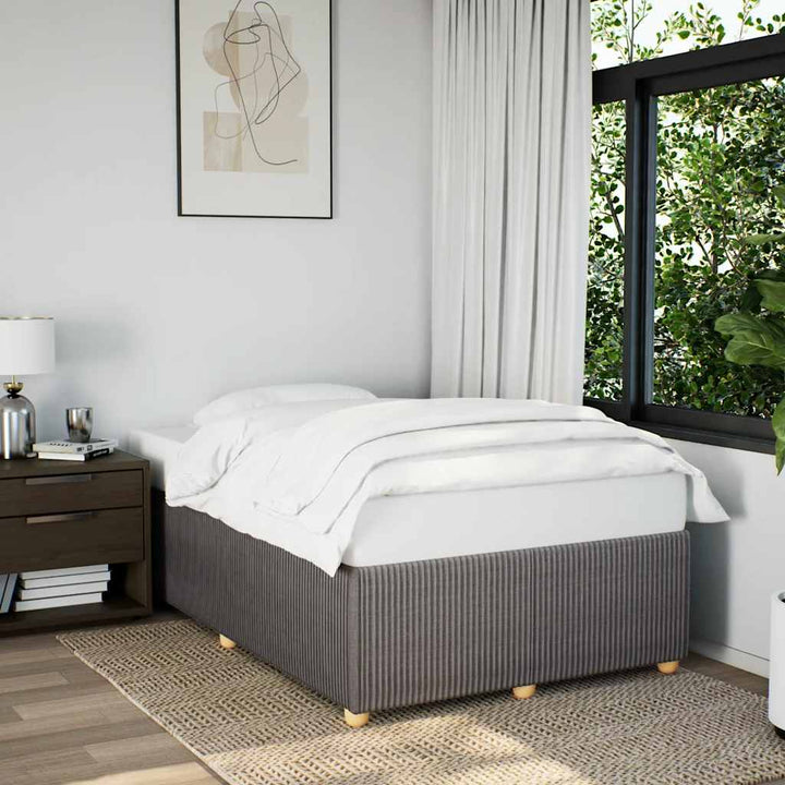 sengeramme uden madras 120x190 cm stof gråbrun