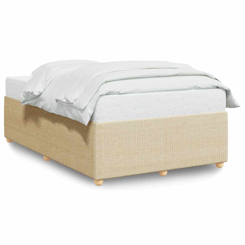 sengeramme uden madras 120x190 cm stof cremefarvet