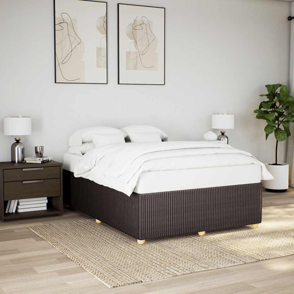 sengeramme uden madras 140x190 cm stof mørkebrun