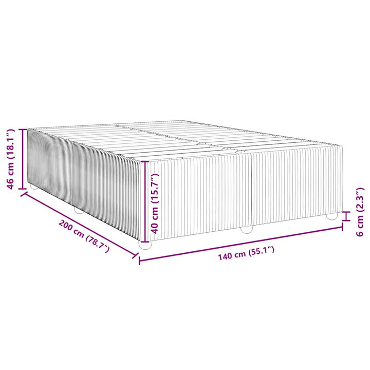 sengeramme uden madras 140x200 cm stof sort
