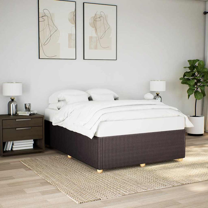 sengeramme uden madras 140x200 cm stof mørkebrun