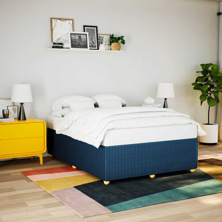 sengeramme uden madras 140x200 cm stof blå