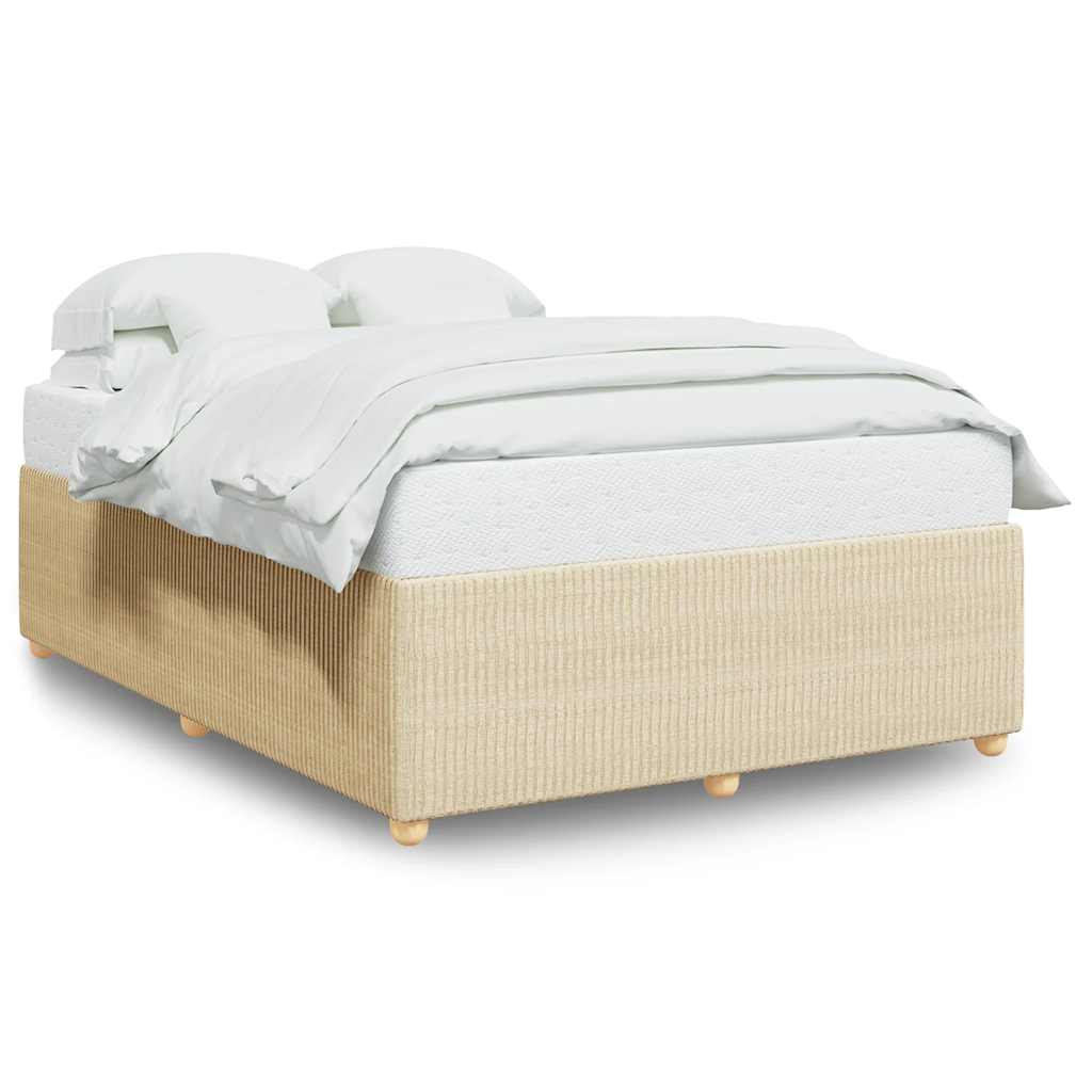sengeramme uden madras 160x200 cm stof cremefarvet