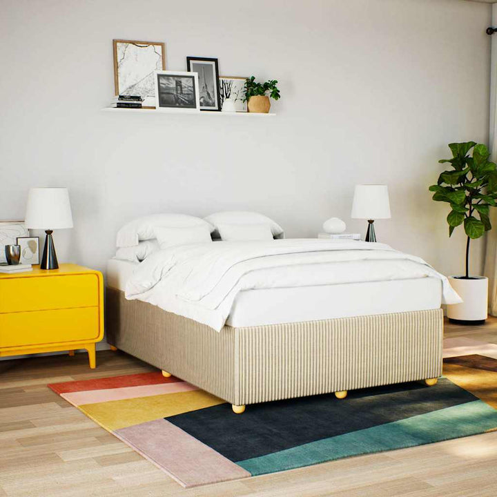 sengeramme uden madras 160x200 cm stof cremefarvet