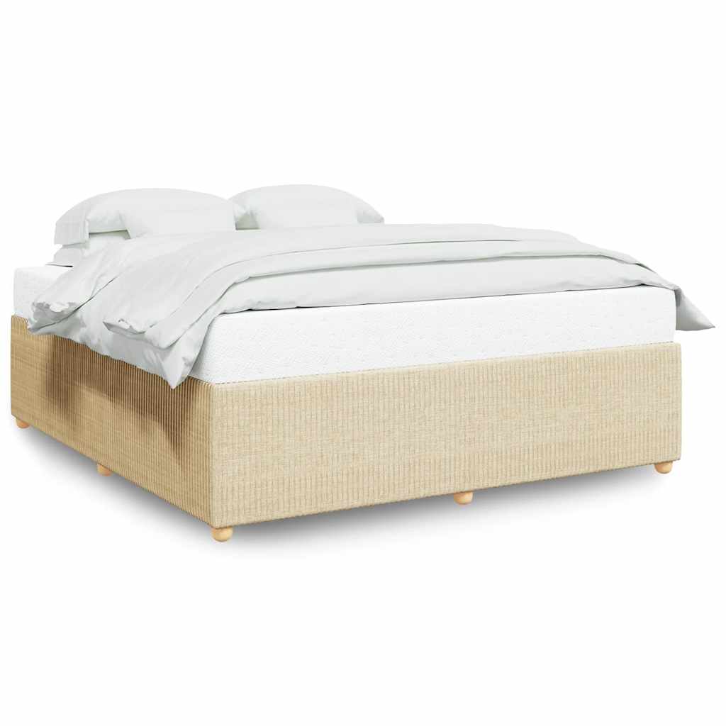 sengeramme uden madras 180x200 cm stof cremefarvet