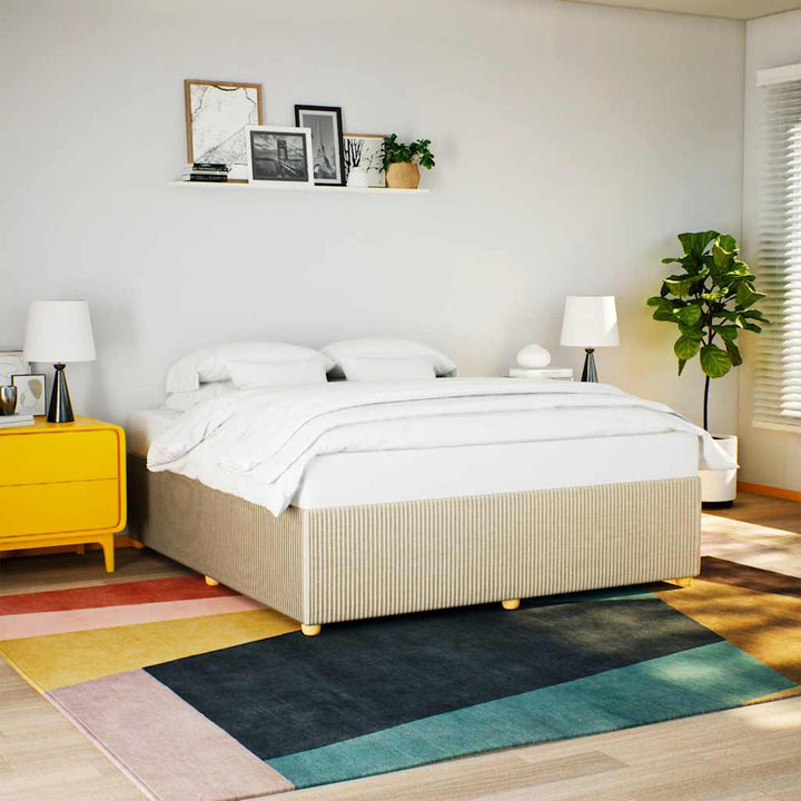 sengeramme uden madras 180x200 cm stof cremefarvet