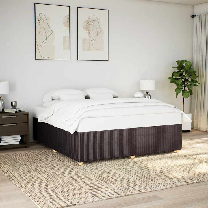 sengeramme uden madras 200x200 cm stof mørkebrun