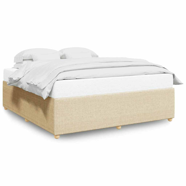 sengeramme uden madras 200x200 cm stof cremefarvet