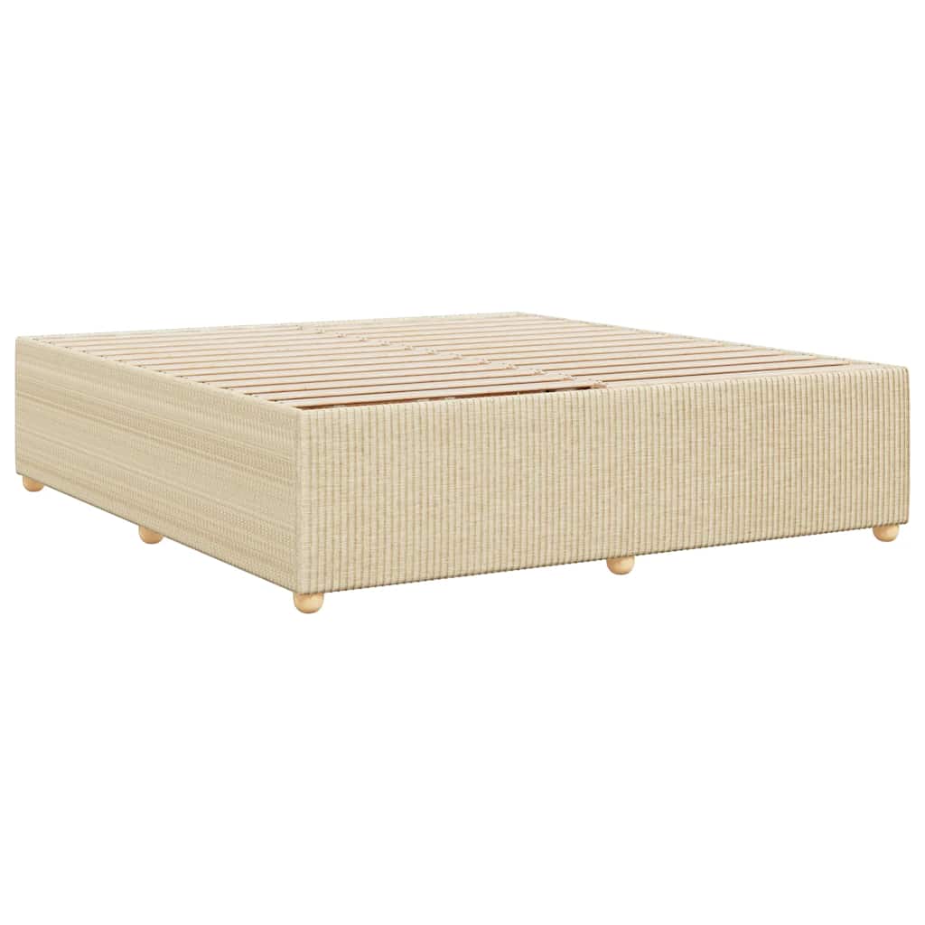 sengeramme uden madras 200x200 cm stof cremefarvet