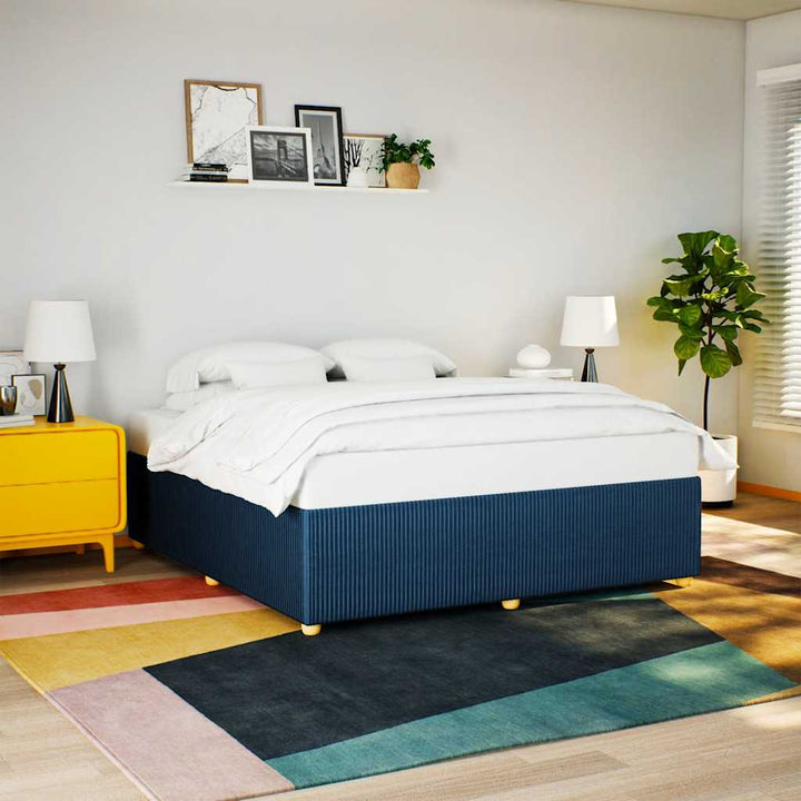 sengeramme uden madras 200x200 cm stof blå